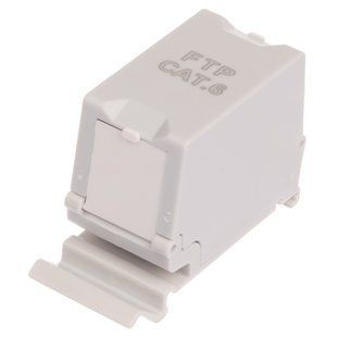 Модуль RJ45-RJ45 STP cat.6 монтаж на DIN рейку W&T WT-2709A-STP-CAT.6, фото 1