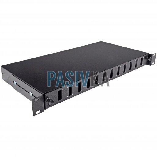 Патч-панель 24 порта під 12 адаптерів SC Duplex/LC Quad 1U чорна UA-FOP12SCD-B, фото 1