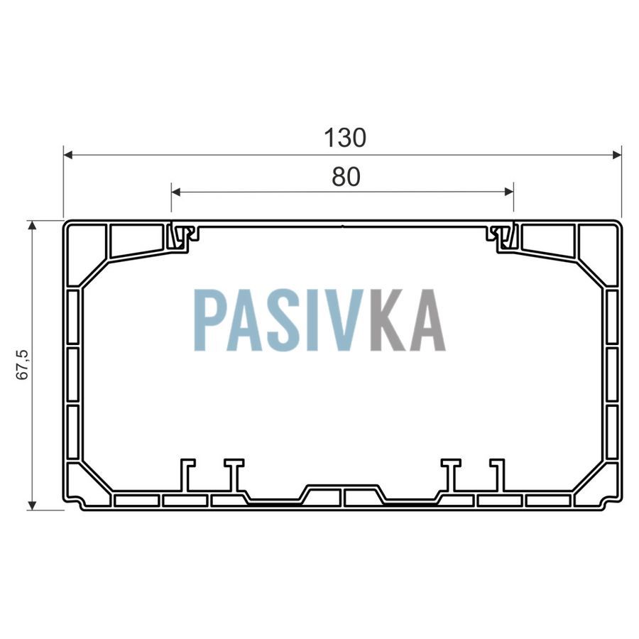 Кабельний канал парапетний 130x65 мм білий cерія PK Kopos PK 130X65 D_HD