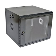 Настенный серверный шкаф 9U 19" глубина 600 мм акрил черный CMS UA-MGSWA96B, фото 1