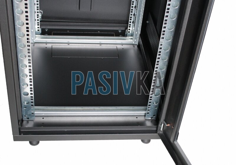 Шафа серверна 25U глибина 600 мм чорний Mepsan Standard Rack Cabinet SRC25U6060GS-BK, фото 3