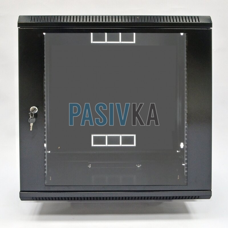 Шафа серверна настінна 12U 19" глибина 500 мм акрил чорний CMS UA-MGSWA125B, фото 2