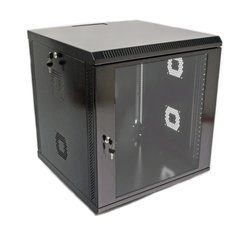 Настенный серверный шкаф 12U 19" глубина 600 мм акрил черный CMS UA-MGSWA126B, фото 1