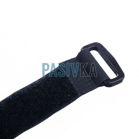 Стяжка на липучці хомут (Velcro) 300x20 мм 10 шт чорна W&T Cable Tie-20mm*30cm, фото 3