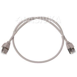 Патч-корд U/FTP 0,5 м cat.6a сірий 32AWG Slim LSZH L&W LW-PC0052-C6A-050-8L, фото 1