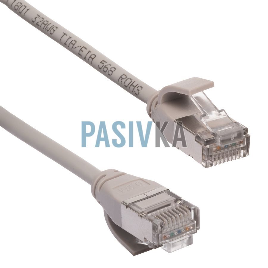 Патч-корд U/FTP 0,5 м cat.6a серый 32AWG Slim LSZH L&W LW-PC0052-C6A-050-8L, фото 2