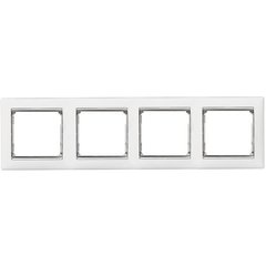 Рамка на 4 поста горизонтальна білий/срібло Legrand Valena 770494, фото 1