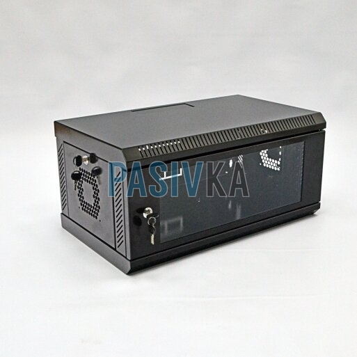 Шкаф серверный настенный 4U 19" глубина 350 мм акрил черный CMS UA-MGSWA435B, фото 2
