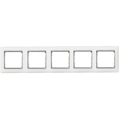 Рамка на 5 постів горизонтальна білий/срібло Legrand Valena 770495, фото 1