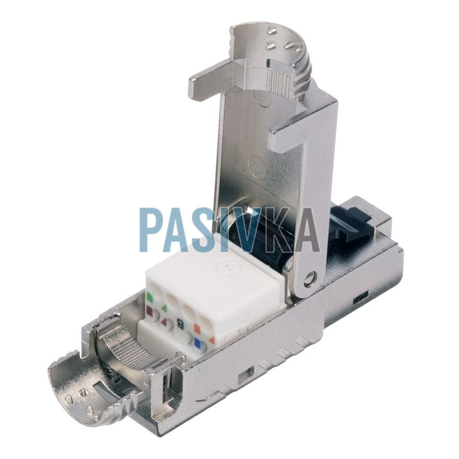 Коннектор RJ45 кат. 8 экранированный безинструментальный Kingda KD-PG8030-C8, фото 3