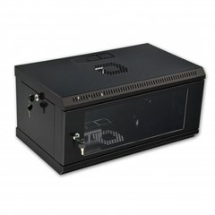 Настенный серверный шкаф 4U 19" глубина 350 мм акрил черный CMS UA-MGSWL435B, фото 1