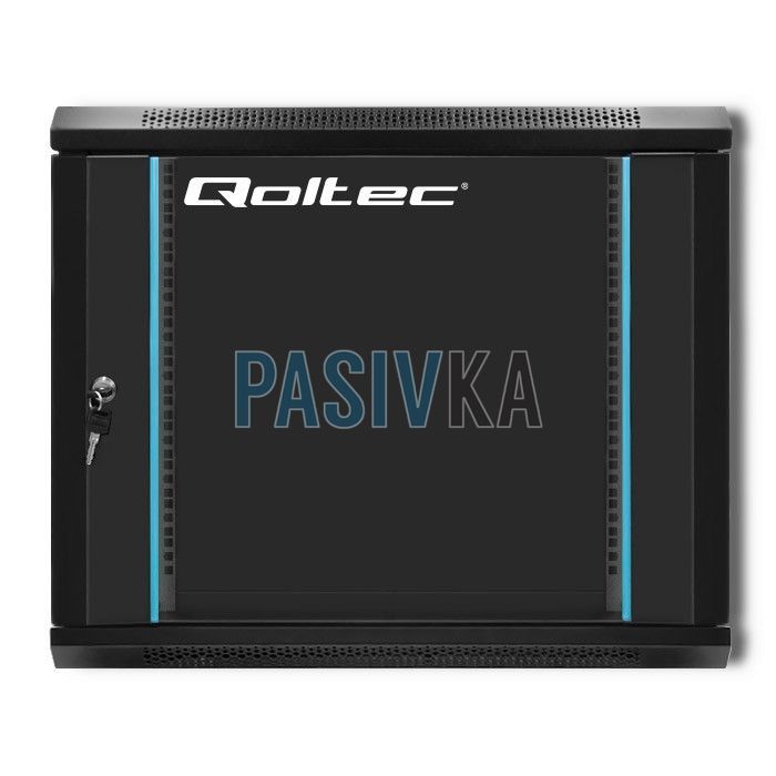 Шкаф серверный настенный 9U 19" глубина 450 мм черный Qoltec Q54463, фото 2