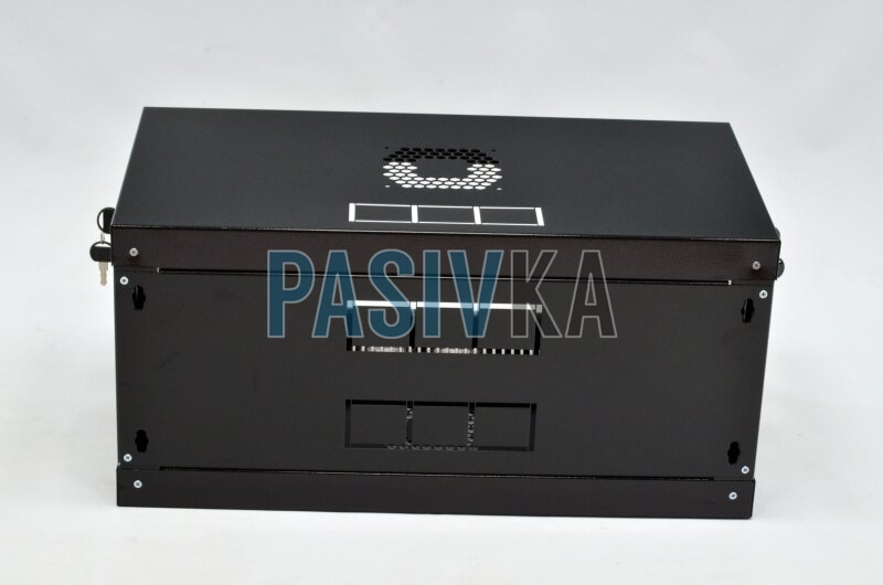 Настінна серверна шафа 4U 19" глибина 350 мм акрил економ чорний CMS UA-MGSWL435B, фото 3