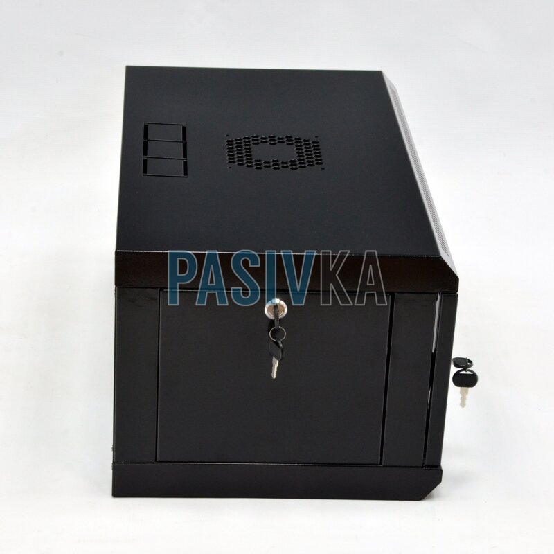 Настенный серверный шкаф 4U 19" глубина 350 мм акрил черный CMS UA-MGSWL435B, фото 4
