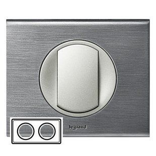 Рамка на 2 поста фактурная сталь Legrand Celiane 69102, фото 1