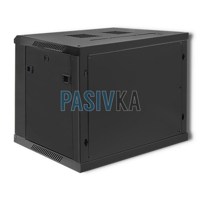 Шкаф серверный настенный 9U 19" глубина 600 мм черный Qoltec Q54466, фото 2