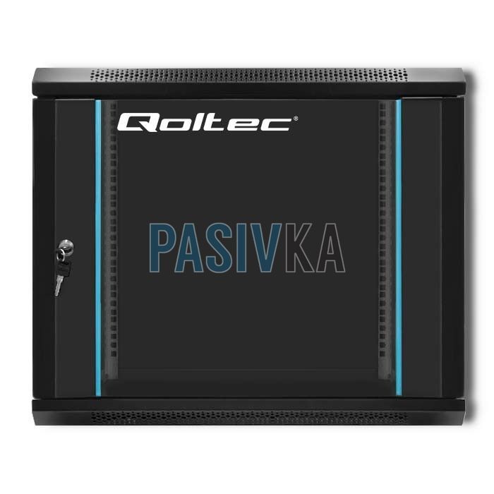 Шкаф серверный настенный 9U 19" глубина 600 мм черный Qoltec Q54466, фото 3