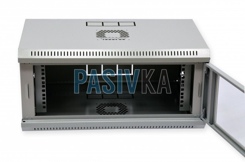 Серверный настенный шкаф 4U 19" глубина 350 мм акрил серый CMS UA-MGSWL435G, фото 5