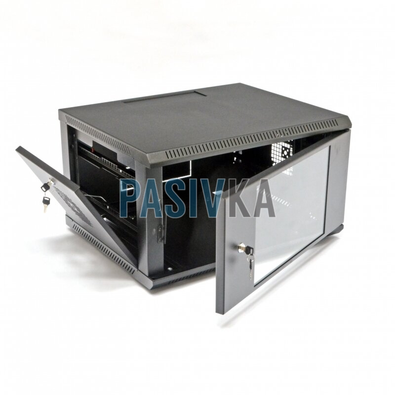 Серверный настенный шкаф 6U 19" глубина 500 мм черный CMS UA-MGSW65B, фото 1